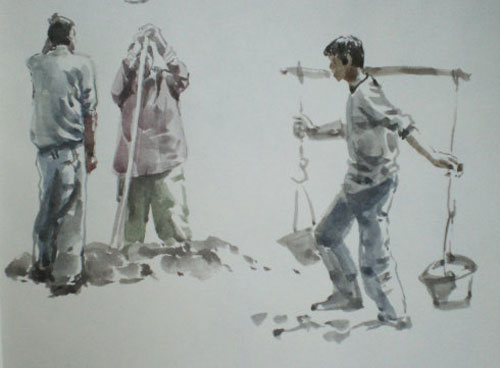 工地上的老两口